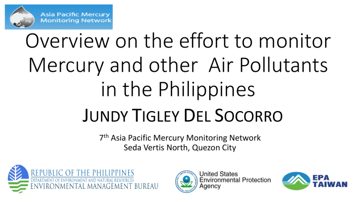 First page of Overview on the effort to monitor Mercury and other Air Pollutants in the Philippines