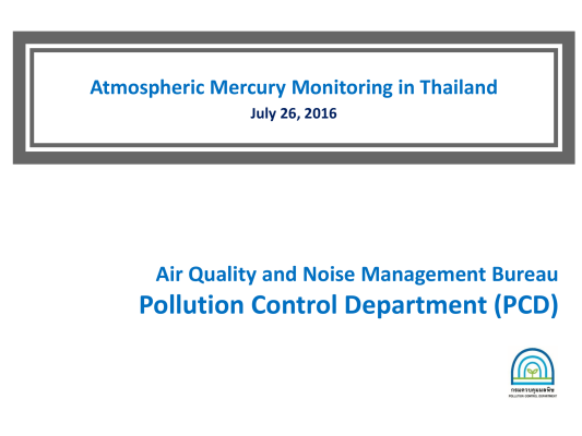 First page of Atmospheric Mercury Monitoring in Thailand