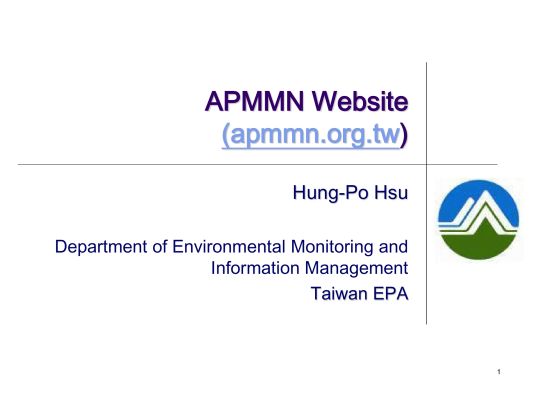 First page of APMMN Website (apmmn.org.tw)