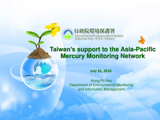 First page of Taiwans support to the Asia Pacific Mercury Monitoring Network