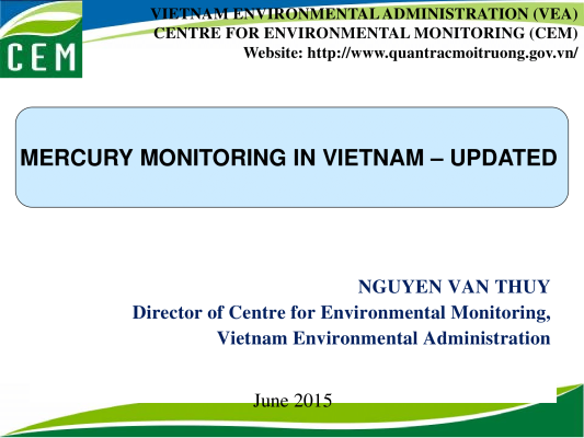 First page of MERCURY MONITORING IN VIETNAM – UPDATED