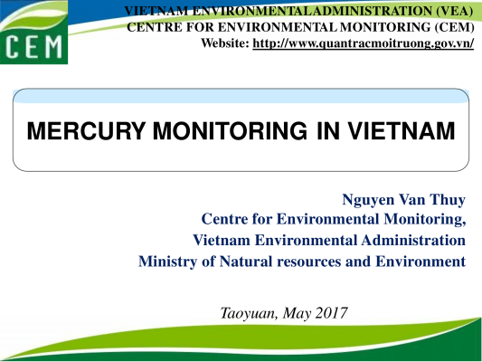First page of Mercury Monitoring in Vietnam