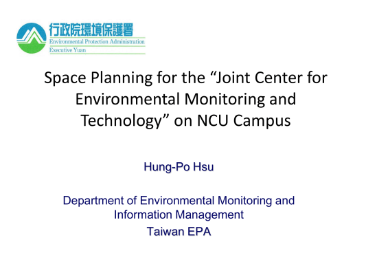 First page of Space Planning for the “Joint Center for Environmental Monitoring and Technology” on NCU Campus