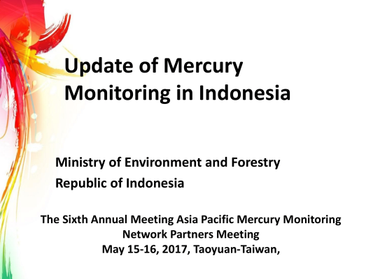 First page of Update of Mercury Monitoring in Indonesia