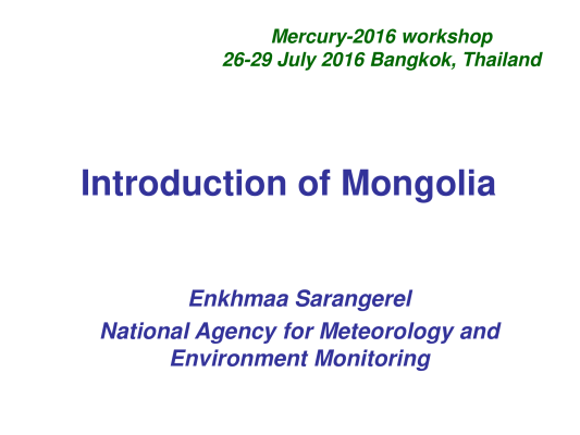 First page of Environmental Monitoring Network of Mongolia