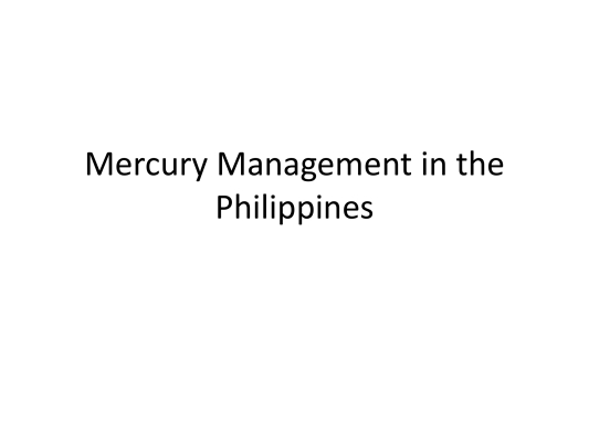 First page of Mercury Management in the Philippines
