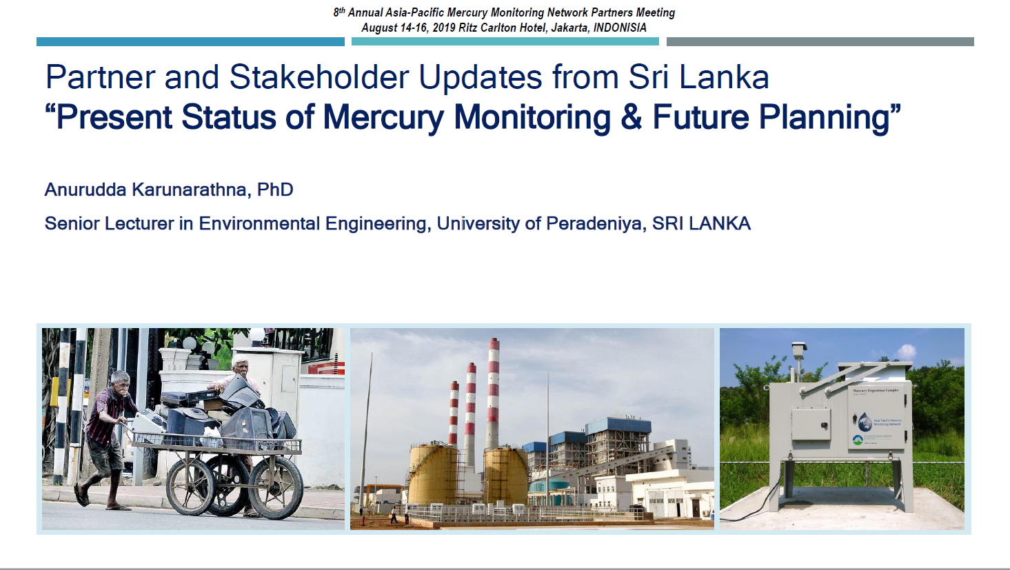 First page of Updates from Sri Lanka - Present Status of Mercury Monitoring & Future Planning