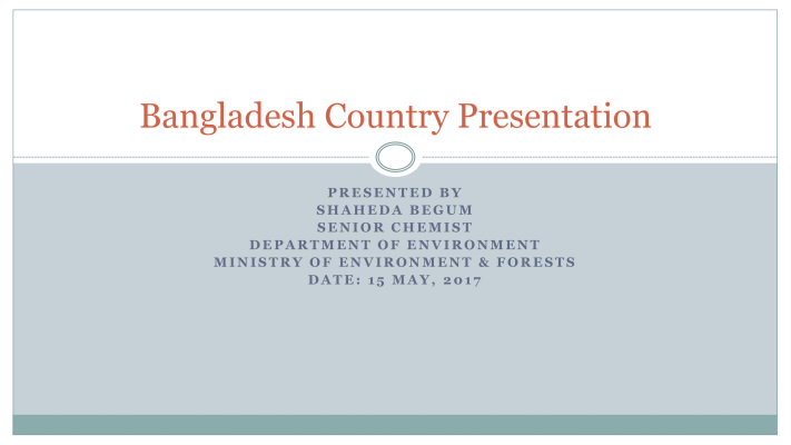First page of Bangladesh Country Presentation