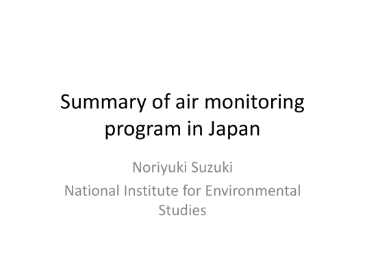First page of Summary of air monitoring program in Japan