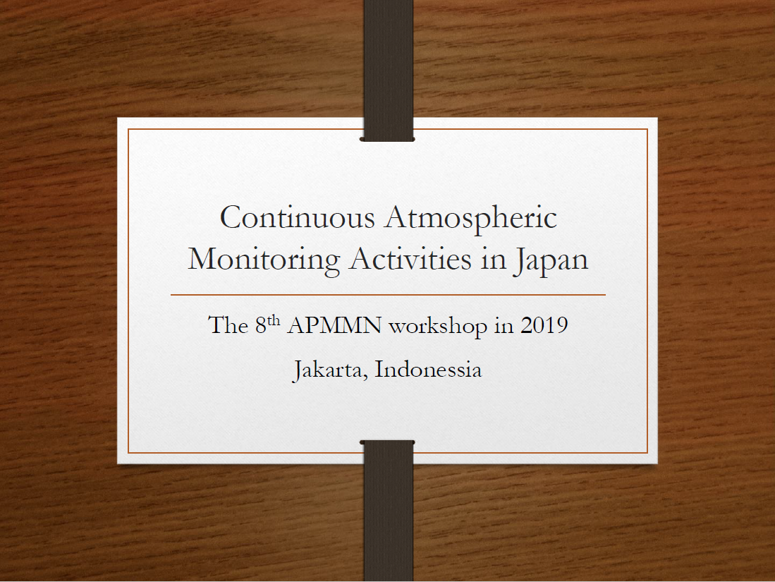 First page of Current activities on atmospheric Hg monitoring in Japan