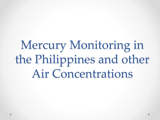 First page of Mercury Monitoring in the Philippines and other Air Concentrations