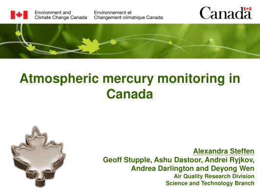 First page of Atmospheric mercury monitoring in Canada