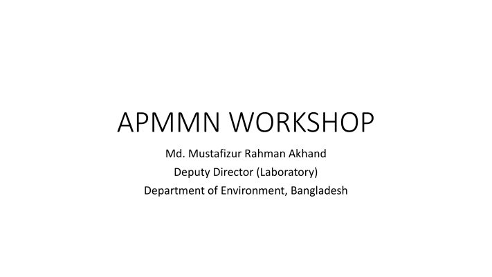 First page of Bangladesh APMMN WORKSHOP