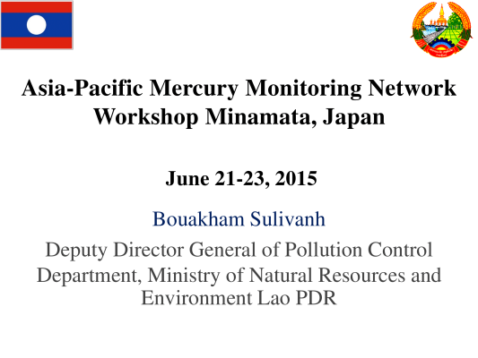 First page of Asia-Pacific Mercury Monitoring Network Workshop Minamata, Japan