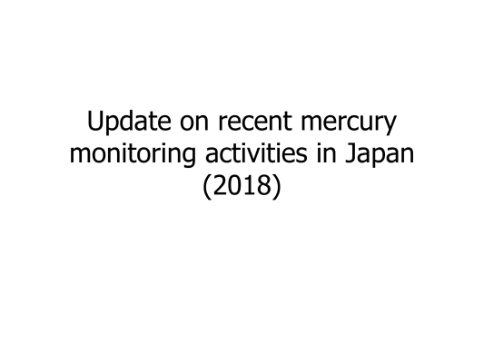 First page of Update on recent mercury monitoring activities in Japan (2018)