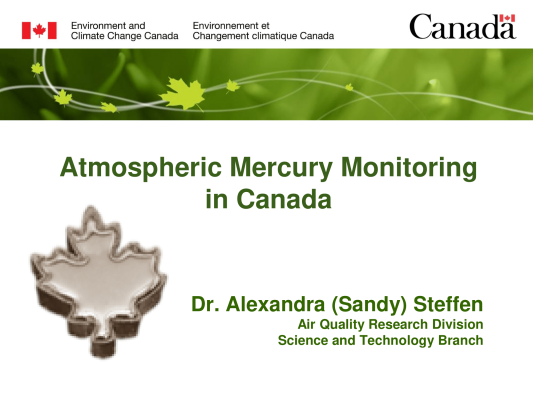 First page of Atmospheric Mercury Monitoring in Canada