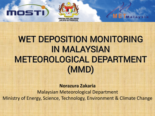 First page of Wet deposition Monitoring in Malaysian Meteorological Department