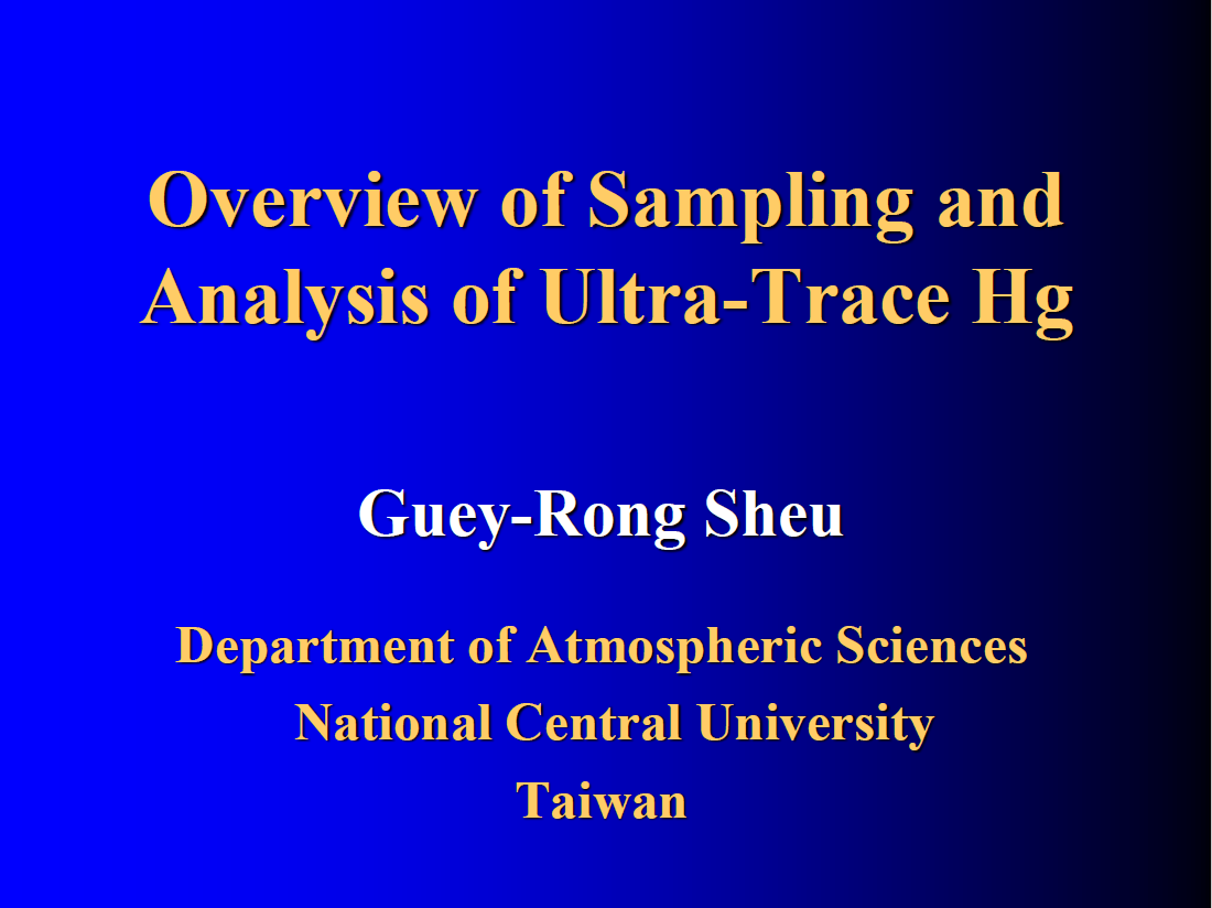 First page of Overview of Sampling and Analysis of Ultra-Trace Hg