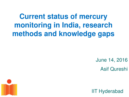 First page of Current status of mercury monitoring in India, research methods and knowledge gaps