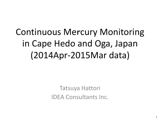 First page of Continuous Mercury Monitoring in Cape Hedo and Oga