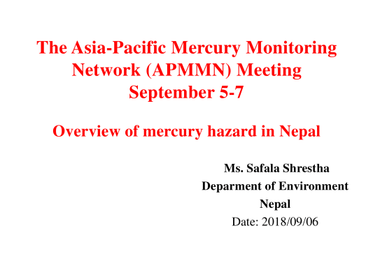 First page of Overview of mercury hazard in Nepal