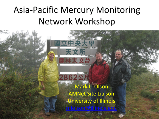 First page of Asia Pacific Mercury Monitoring Network Workshop
