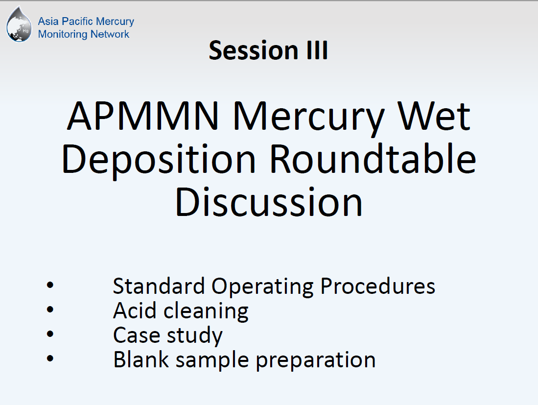 First page of APMMN Mercury Wet Deposition Roundtable Discussion