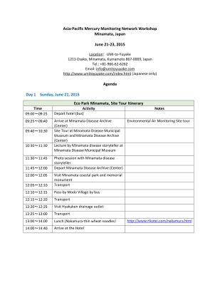 First page of Japan 2015 Workshop Agenda