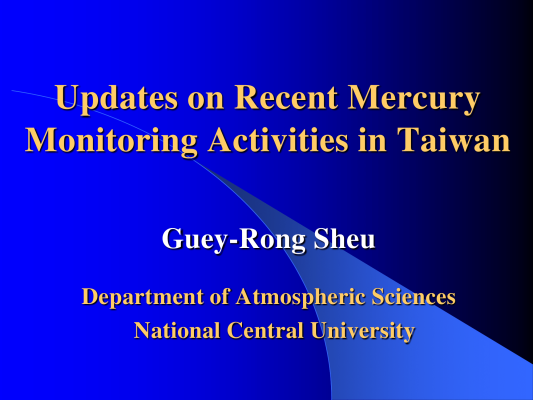 First page of Mercury Monitoring in Taiwan
