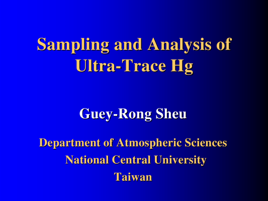 First page of Sampling & Analysis-Ultra-Trace Hg