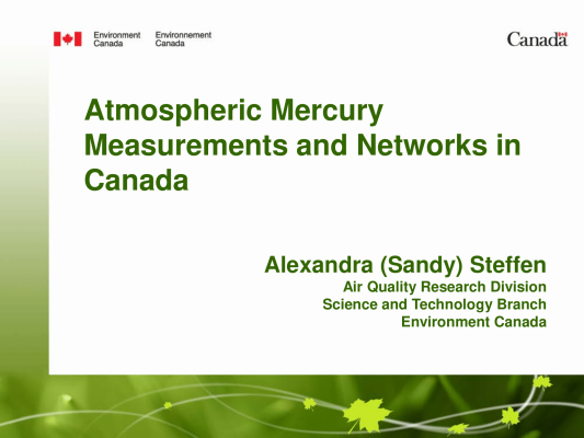 First page of Mercury Measurements in Canada