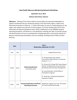 First page of Vietnam 2014 Workshop Conference Information