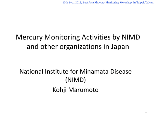 First page of Monitoring in Japan (Draft)