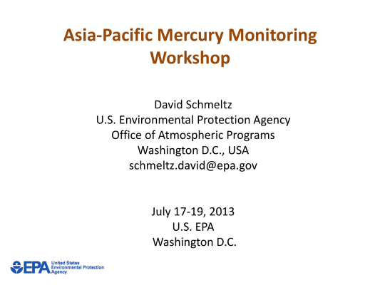 Firs page of USEPA Workshop Overview