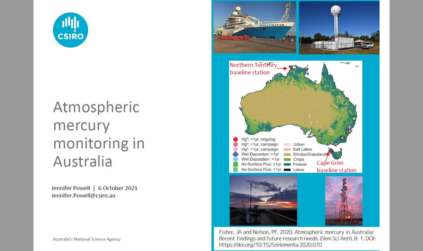 First page of Atmospheric mercury monitoring in Australia