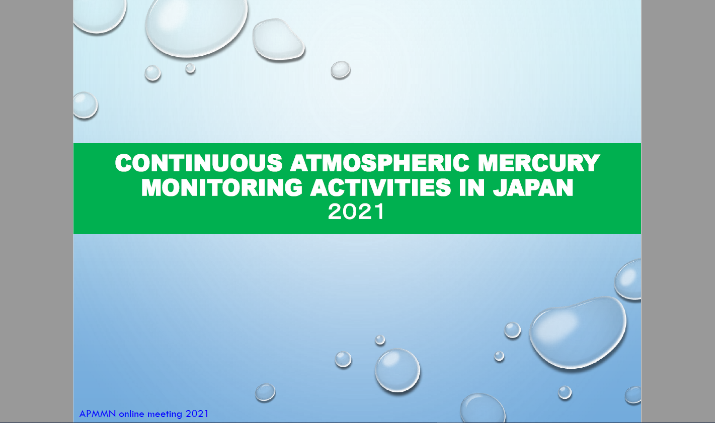 First page of Continuous Atmospheric Mercury Monitoring Activities in Japan 2021