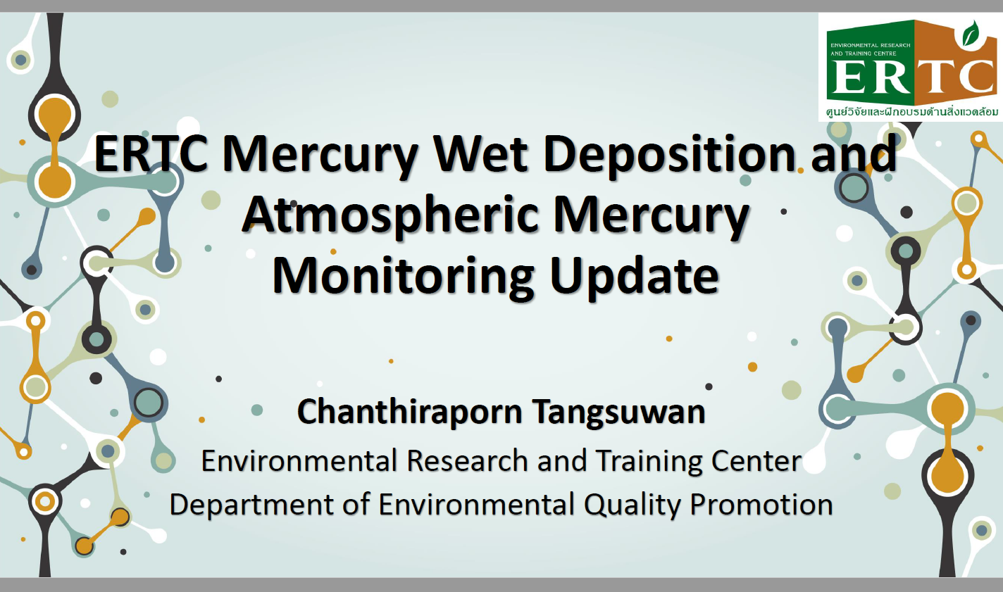 First page of ERTC Mercury Wet Deposition and Atmospheric Mercury Monitoring Update