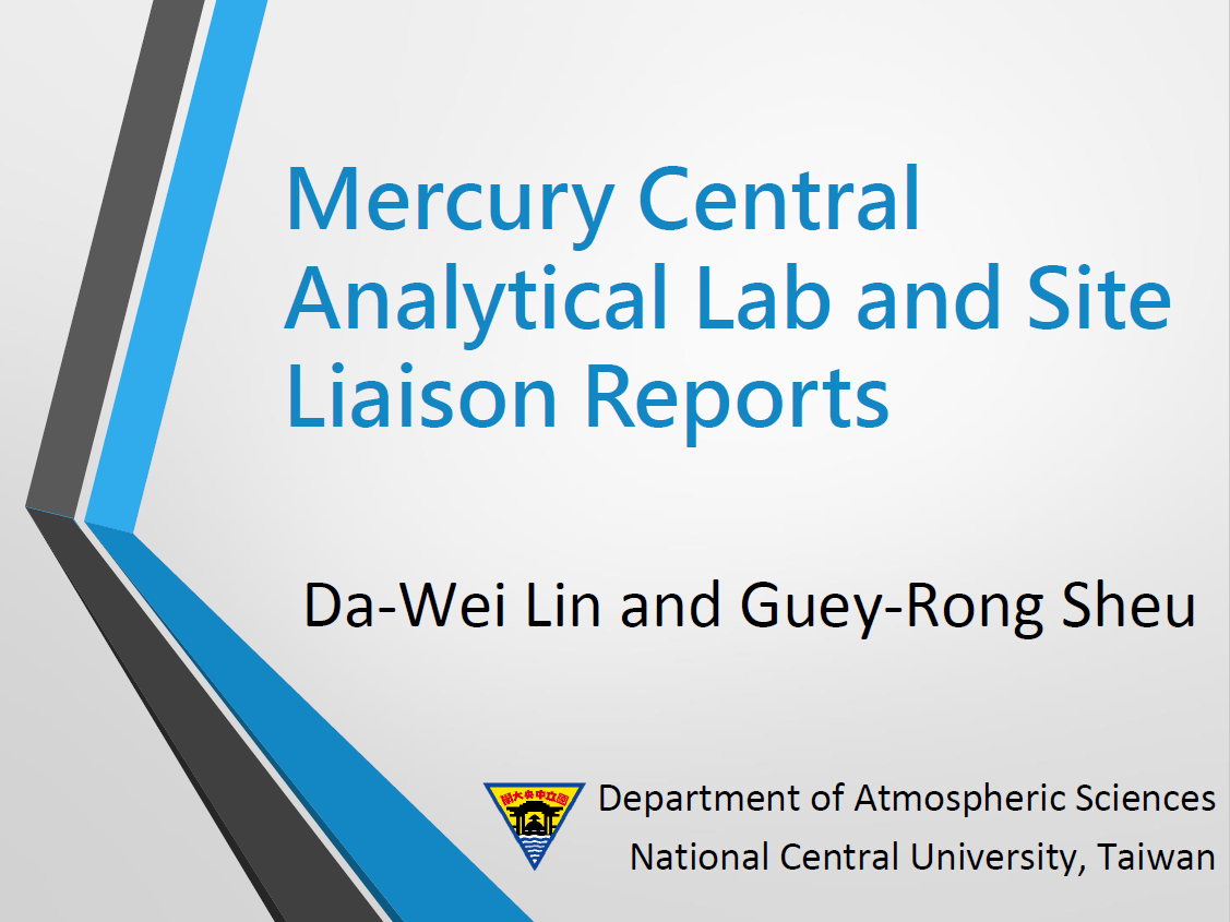 First page of Mercury Central Analytical Lab and Site Liaison Reports