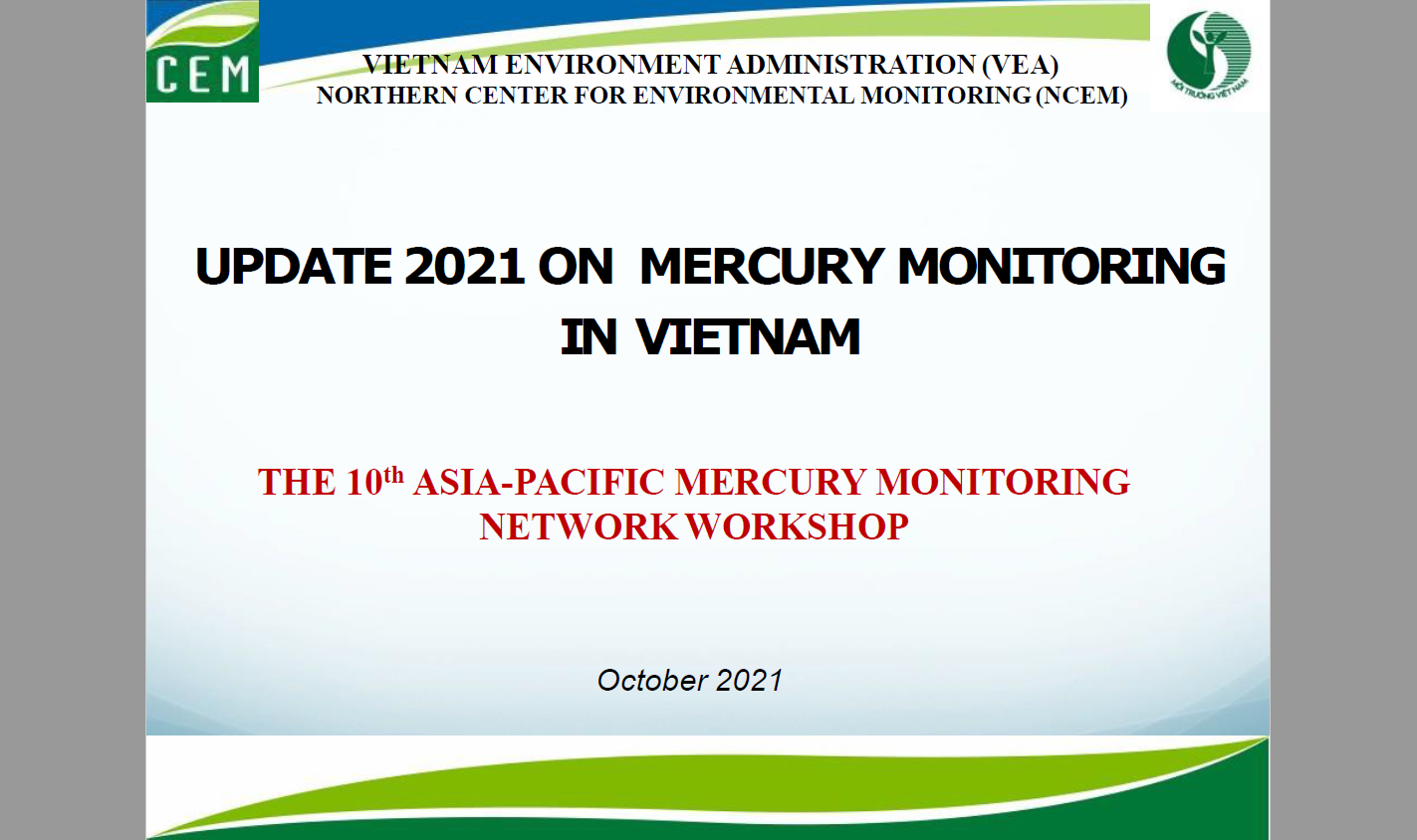 First page of UPDATE 2021 ON MERCURY MONITORING IN VIETNAM