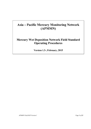 APMMN Field Sample SOP Cover